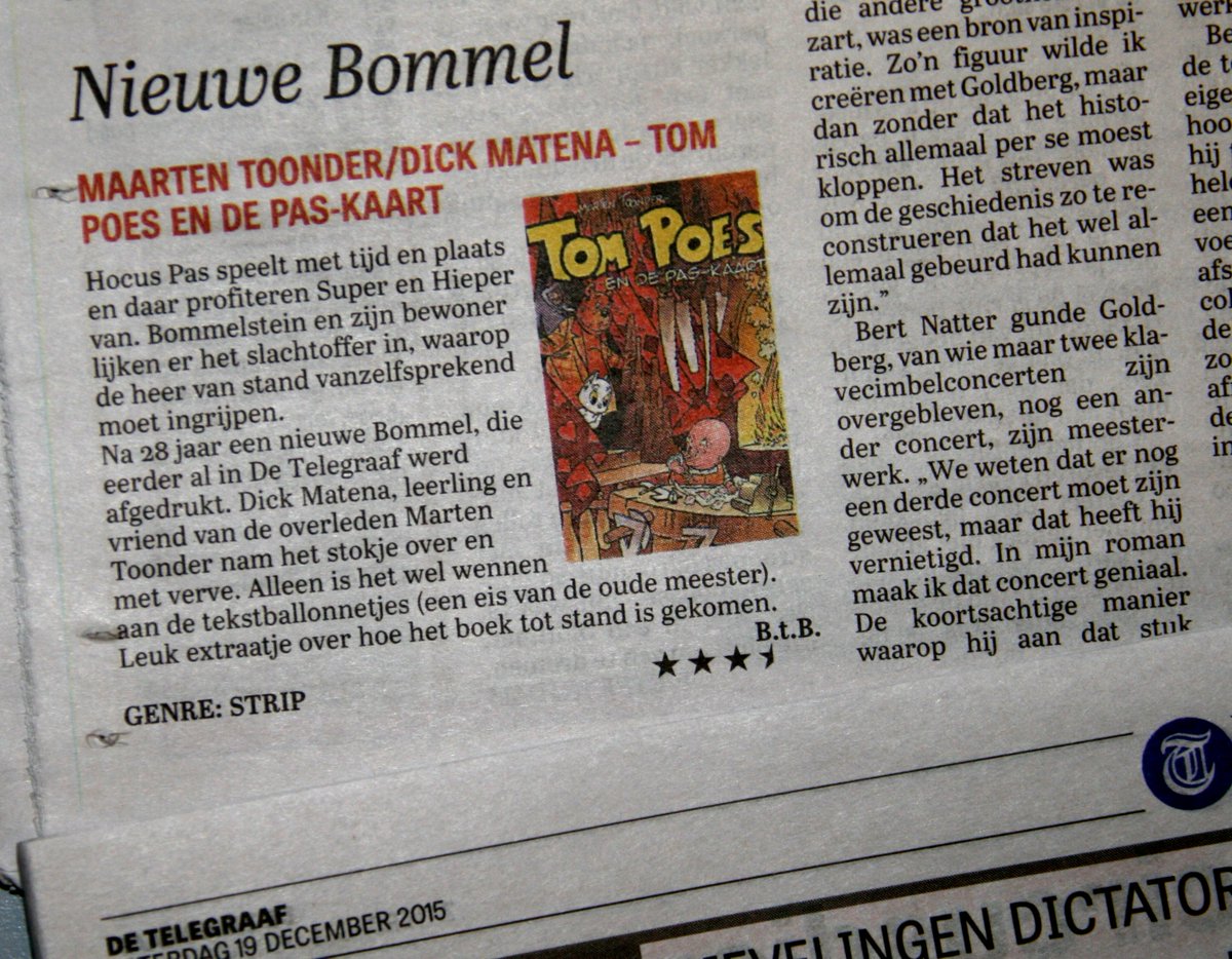 De Telegraaf: “Matena nam het stokje over en met verve.” bommelglossy.nl/dick-matena-na… <a href="/telegraaf/">De Telegraaf</a> <a href="/dickmatena/">Dick Matena</a> <a href="/stripweb/">Stripweb.be</a>