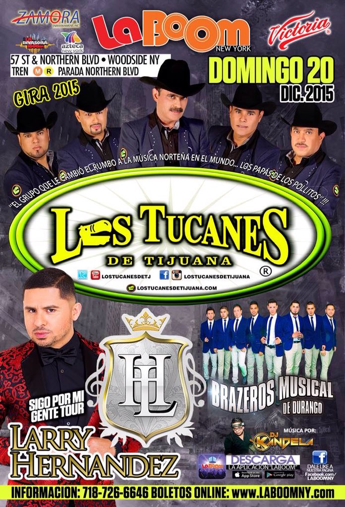 LTDT_Austin's tweet photo. NOS VEMOS MAÑANA DOMNGO 20 DE DICIEMBRE 2015 EN WOODSIDE, NY. NO FALTEN!! @LosTucanesDeTJ @mairelih3 https://t.co/Lb413n2Xgd