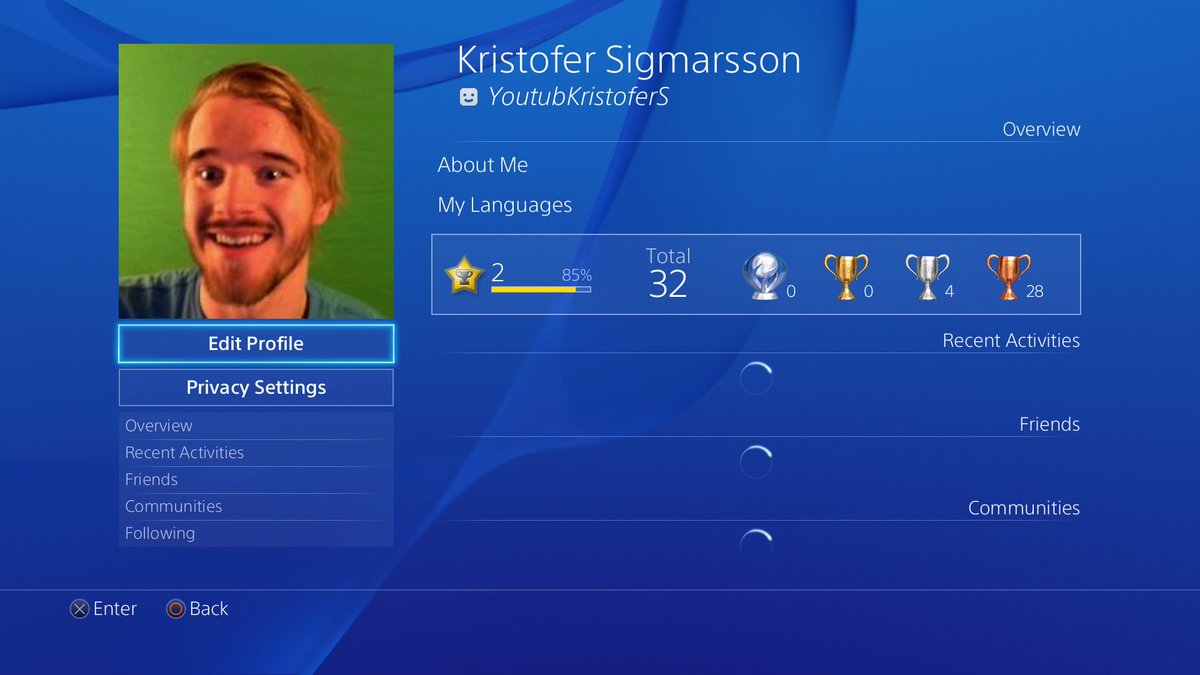 My youtube channel kristofer sigmarsson check it out i can only tweet on my ps4