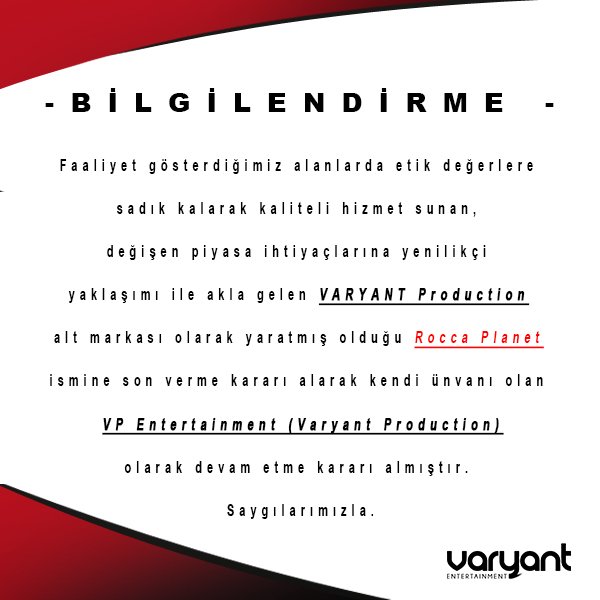 VPentertainment's tweet photo. - BİLGİLENDİRME - https://t.co/4i8k74ulHb