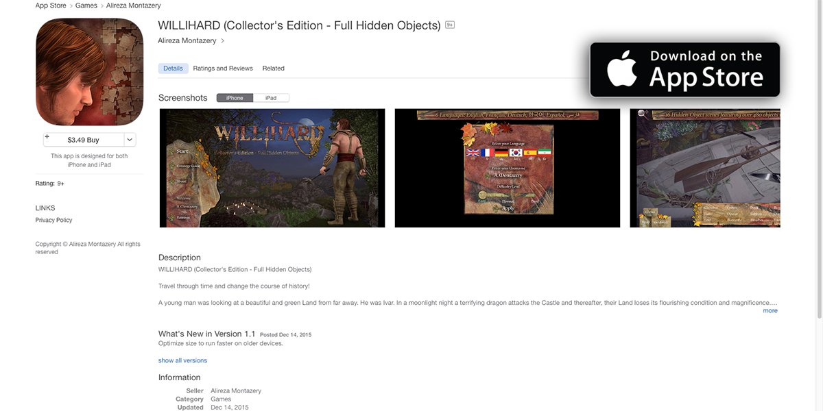 Giliapps's tweet photo. WILLIHARD (Collector's Edition - Full Hidden Objects) on App Store ... https://t.co/faC7yUrPXL ... #hidden_objects https://t.co/B2tQrKOBLY