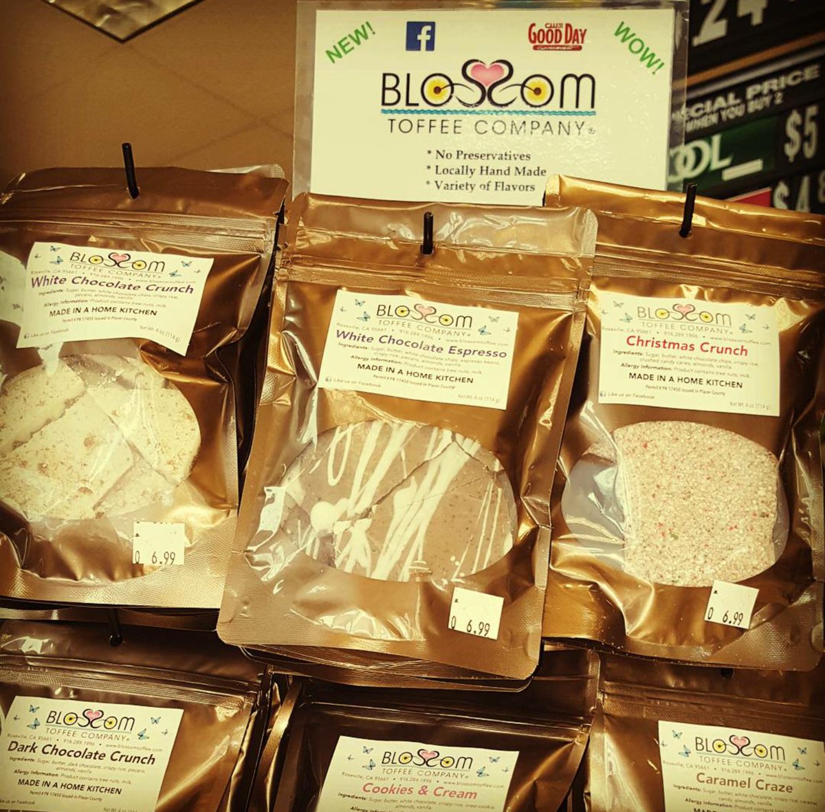 RoseParkChev's tweet photo. Brand new to @RoseParkChev. Home made #toffee from @blossomtoffee14! Makes great #StockingStuffers! #Roseville https://t.co/zL6l71EBFv