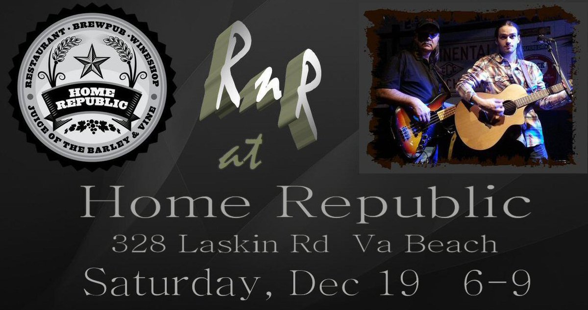 RnR_Duo's tweet photo. In #VirginiaBeach tonight? Last chance to catch @RnR_Duo in 2015. Come see us at #HomeRepublic. https://t.co/1HB3scSDZG