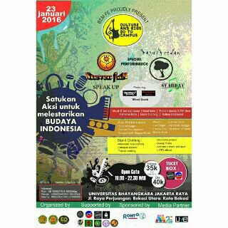 SUPORT ACARA"Culture and giggs go to Campus"Univn Bhayangkara Bekasi,Open Ticket Presale 35K/Ots 40K <a href="/Promosi_Indie/">IG: PromoMusikIndie</a>