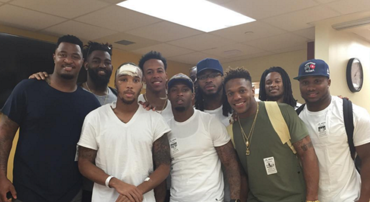 espn's tweet photo. The Rams visited teammate Stedman Bailey for the first time since he was shot in November: https://t.co/RA4TSQdNEN https://t.co/3ZAdXCpzFp