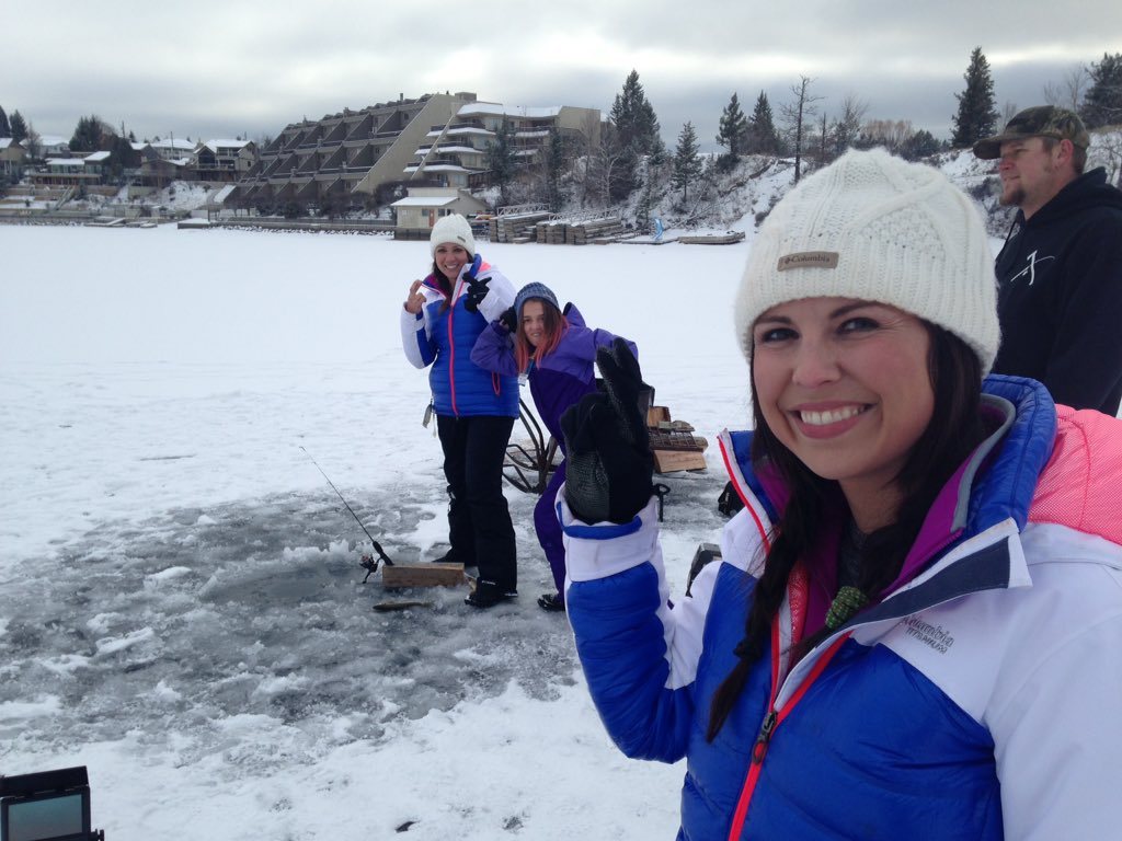 KrissyVann's tweet photo. Place your bets- Who gets a fish first? #icefishing #ReelAxeAdventures #winterinmotion @weathernetwork @debmatejicka https://t.co/MPwRiVpDn4