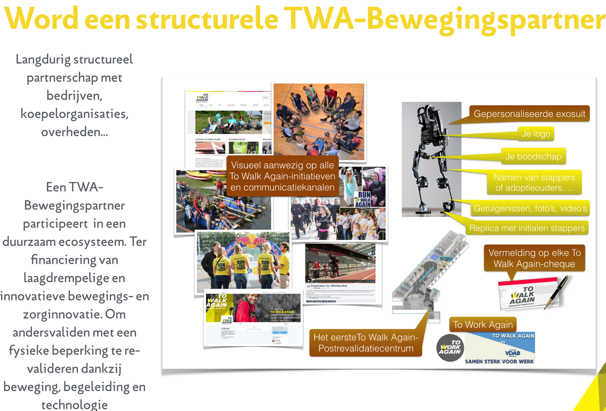 ToWalkAgainTWA's tweet image. Wie wordt exosuit-adoptieouder of TWA-Bewegingspartner, en helpt ons mee mirakels mogelijk maken?