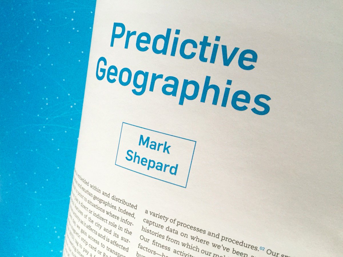 Mark Shepard on "Predictive Geographies", in <a href="/NewGeographies/">New Geographies</a> 07: Geographies of Information.
facebook.com/newgeographers…