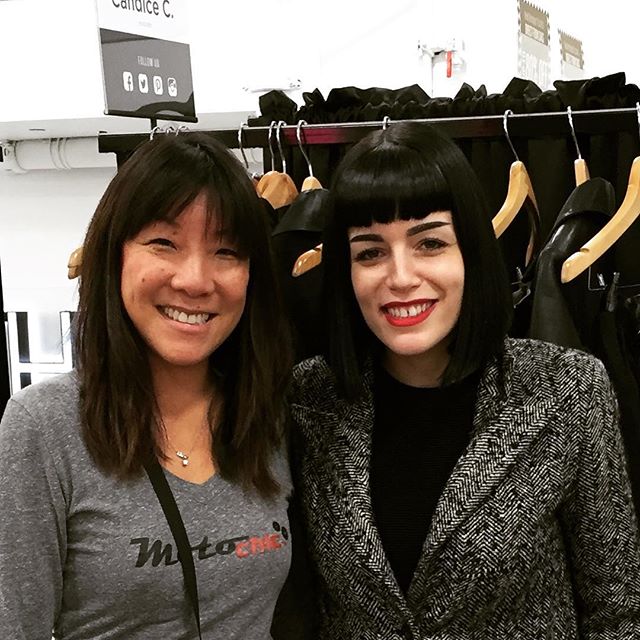 SFFashionLab's tweet photo. spreading the "LOVE"! @HouseofCcuoco @MotoChicGear w/ Project Runway's Candice Cuoco #SFFashionLab #SFFAMA #SFStyle https://t.co/H1TYp6OKKb