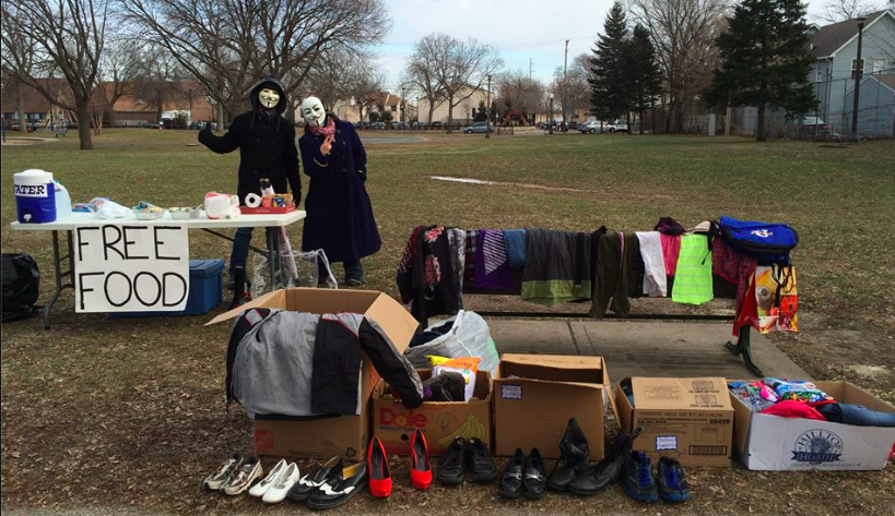 LionsPrideAnons's tweet photo. Today's #FreeSoupDay clothing donations set up #OpSafeWinter https://t.co/AbMfp2mUPv