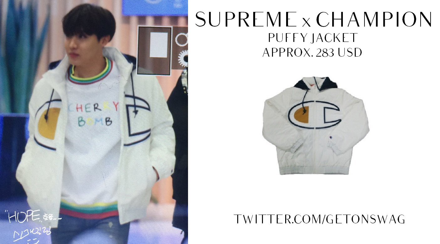 Supreme x champion puffer best sale jacket
