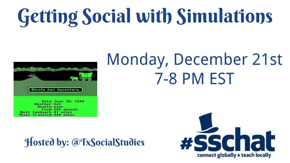 Melissa Seideman (@mseideman) on Twitter photo Join #sschat as we discuss Getting Social with Simulations on Monday, Dec. 21st 7-8 PM EST <a href="/TxSocialStudies/">TX Social Studies</a> #sstlap Join #sschat as we discuss Getting Social with Simulations on Monday, Dec. 21st 7-8 PM EST <a href="/TxSocialStudies/">TX Social Studies</a> #sstlap