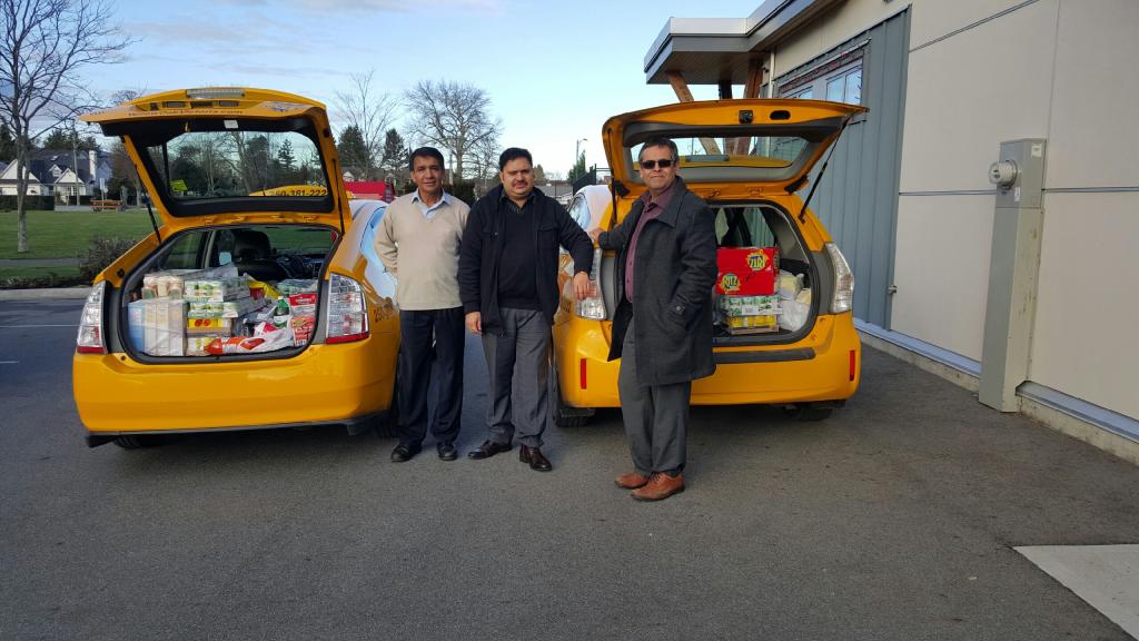All the Yellow cab of Victoria family joined together to donate to the Mustard seed food bank!