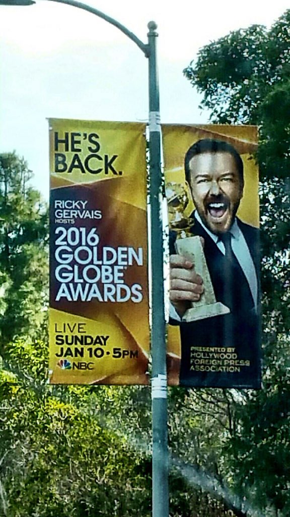 Dambrosiotwins's tweet image. @rickygervais "under the strengths you put hosting the Golden Globes. But that's what you do "  #yourback 🎉 #BH sign