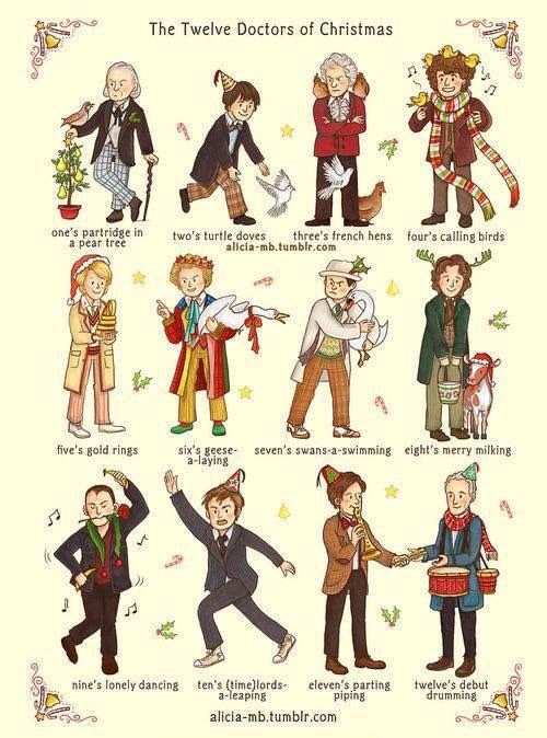 Crustias's tweet image. RT @zannaice: The Twelve Doctors Of Christmas  #DoctorWho 

(Crd alicia-mb)
