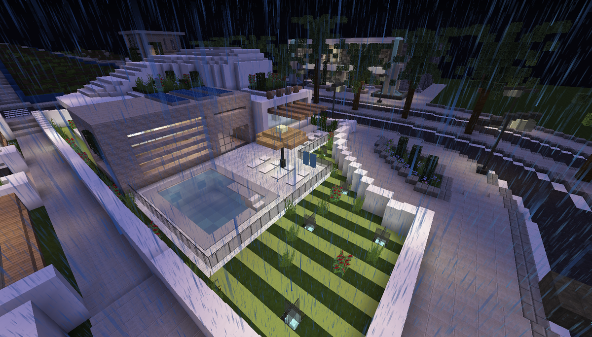 MG_Minecraft's tweet photo. Même sous la pluie on construit ! https://t.co/F7g48MkwzF