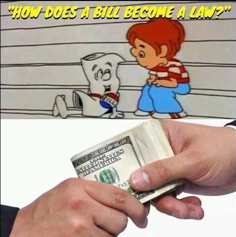 People4Bernie's tweet photo. .@BernieSanders is running for President because this isn't the way a bill should become a law. #DemDebate https://t.co/mBCQxWpWB1