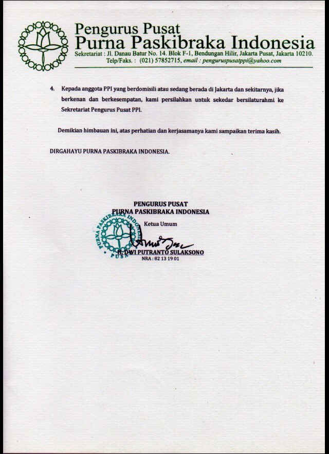 Berikut kami sampaikan himbauan Ketua Umum dalam rangka memperingati HUT PPI Ke-26.