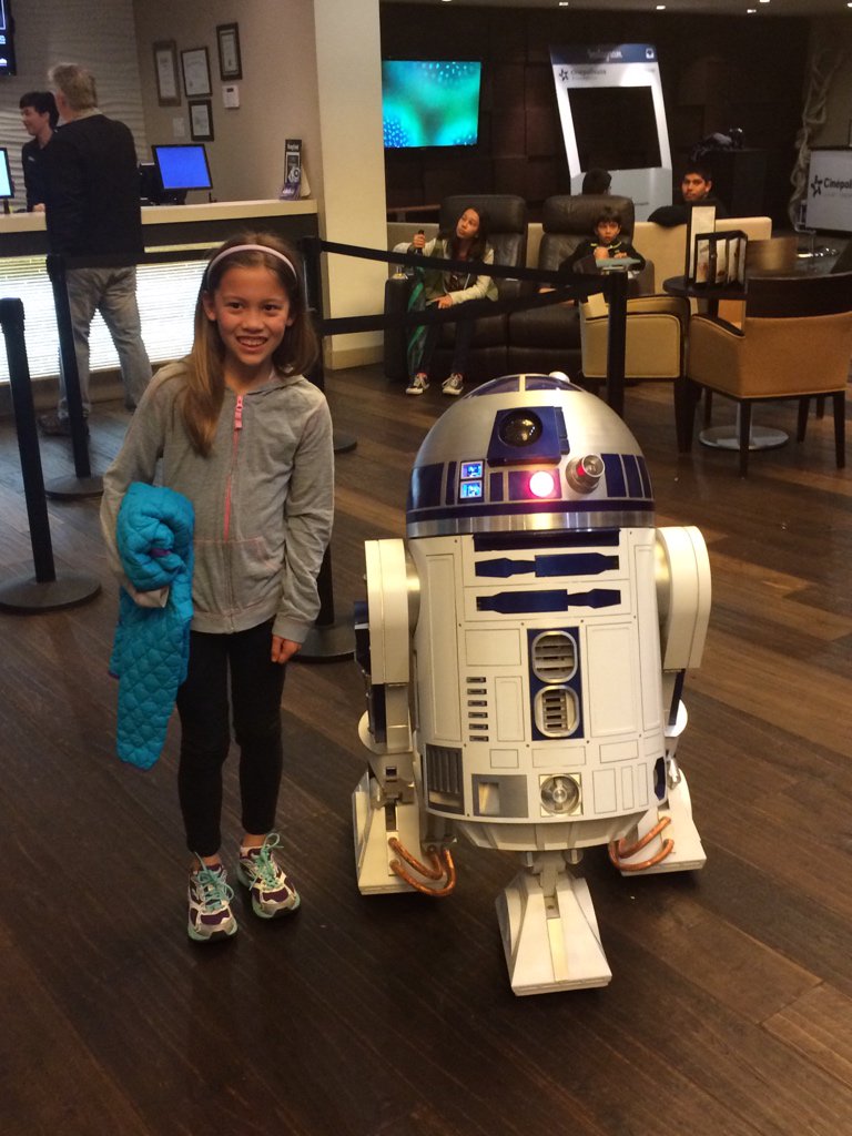 Exited <a href="/CinepolisUSA/">Cinépolis Luxury Cinemas</a> after watching <a href="/starwars/">Star Wars</a> for the second time to find R2-D2 in the lobby.  Double awesome.