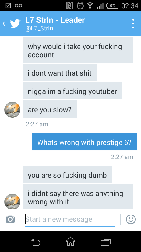 AzqoEU's tweet photo. Lol That shows you what some people are really like, thinks he's better because he does youtube 😃 https://t.co/Dcv9GhRoSZ