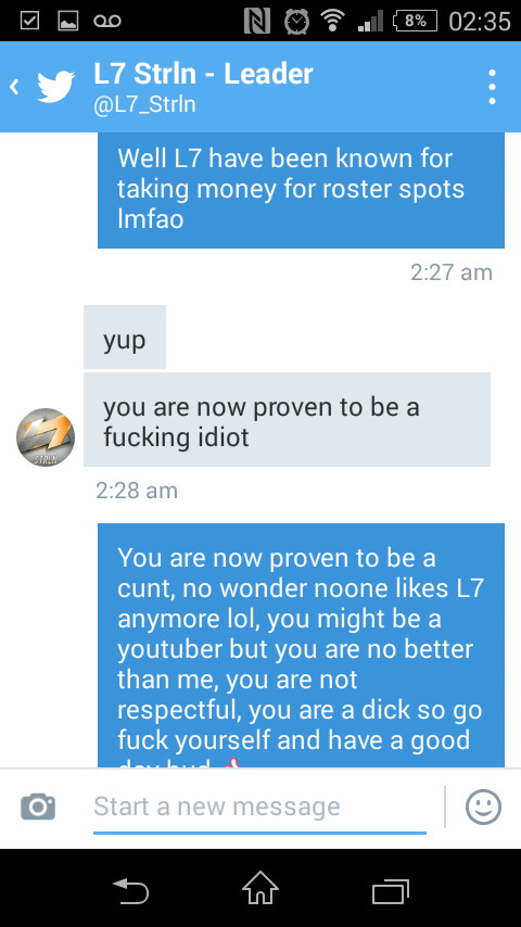 AzqoEU's tweet photo. Lol That shows you what some people are really like, thinks he's better because he does youtube 😃 https://t.co/Dcv9GhRoSZ