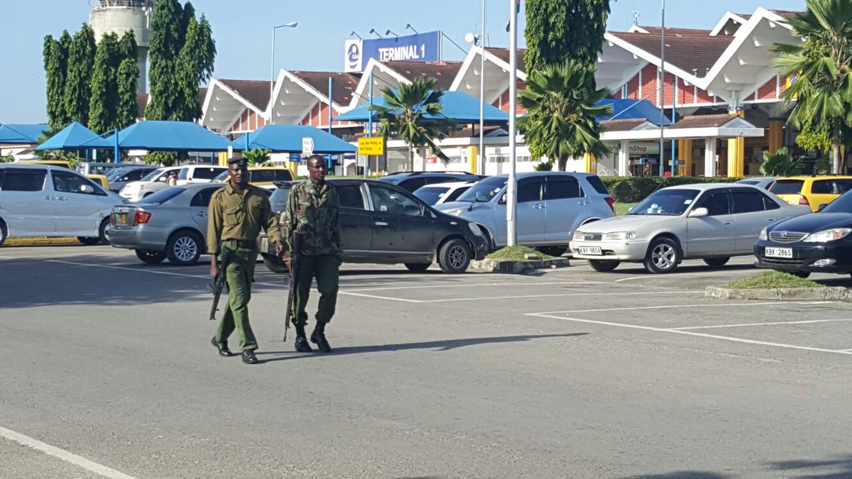 ntvkenya's tweet image. Mombasa security team and Airport security secure the Airport  premises