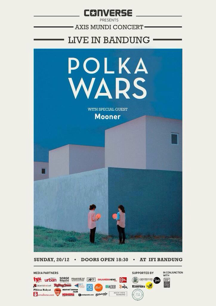TODAY IS THE DAY! #ConverseID Presents #AxisMundiBDG Concert By <a href="/polkawars/">POLKA WARS</a> | at <a href="/IFI_BANDUNG/">Institut Français Indonesia - BANDUNG</a>  | w/ <a href="/MoonerMooner/">Mooneer</a>