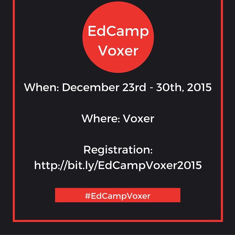 EdCampVoice's tweet photo. Join us for an epic #EdCamp 12/23-12/30=> #EdCampVoxer Session board is up. Register today! https://t.co/cJp8GfsCrL https://t.co/4dbisyZmpi