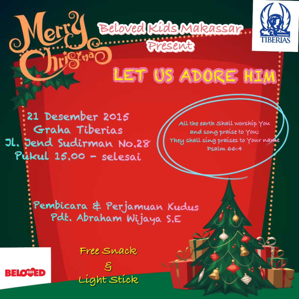 Hohohohooo... 🎅🏻🎅🏻🎅🏻
Come &amp; join with us in Christmas Celebration Beloved kids !!
Don't miss it kids !!!!!! 🎅🏻🎅🏻🎅🏻
