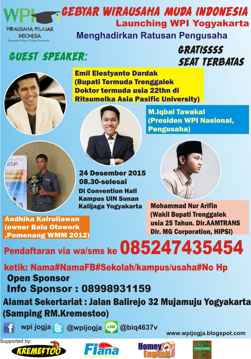 Klik s.id/wpijogja yuk segera daftarkan diri kamu #wpijogja <a href="/JogjaStudent/">Mahasiswa Jogja</a> @coffeeroad26 <a href="/santriipreneur/">SantriPreneur</a>