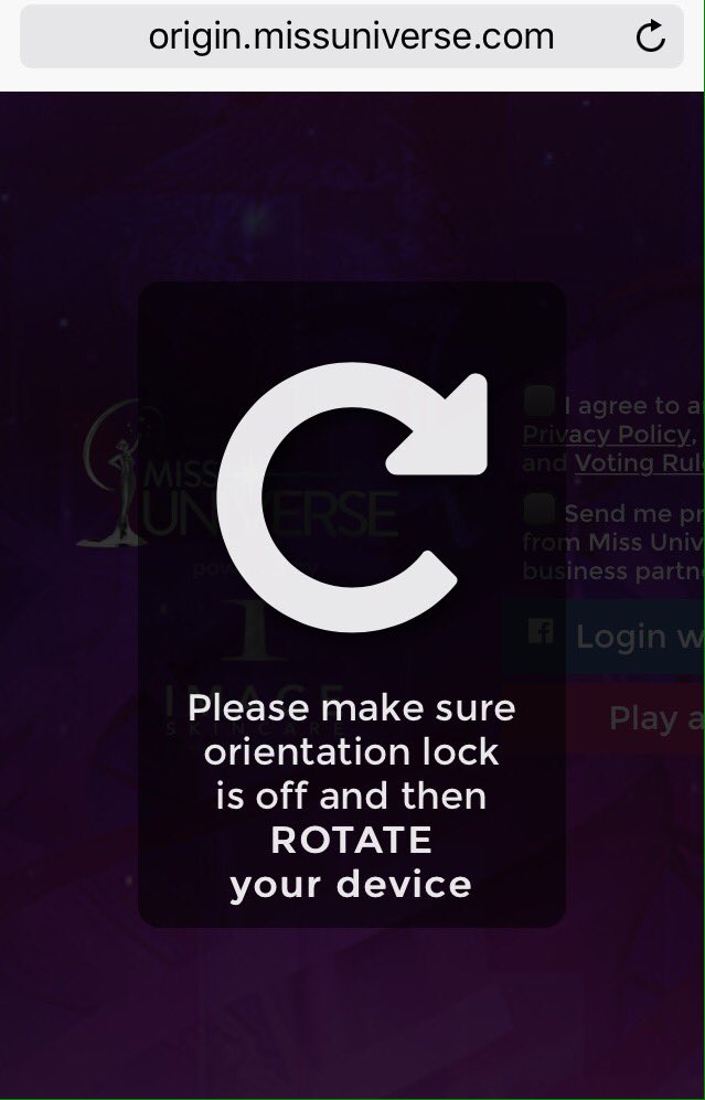 2. Apabila muncul seperti ini di layar gadgetmu, non-aktifkan orientation lock dan putar gadgetmu menjadi horizontal