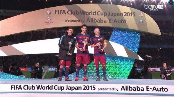 Best 3 players in the Club World Cup: 
1 Luis Suarez
2 Messi
3 Iniesta