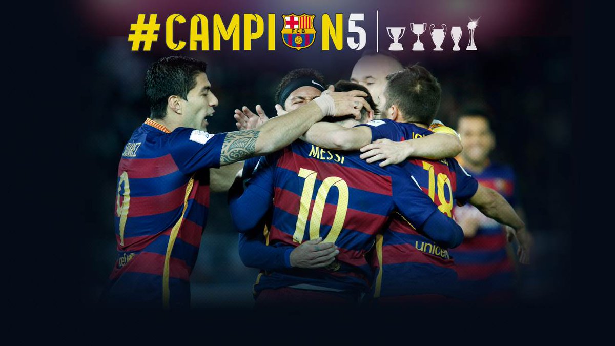 FCBarcelona_es's tweet image. Un 2015 redondo del #FCB, que cierra un año mágico ow.ly/W8xtE #Campion5 🏆🏆🏆🏆🏆