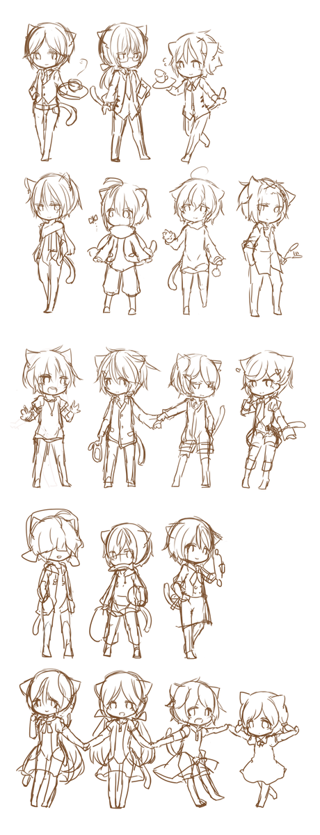 たなや در توییتر かつてデフォルメで並べてねこ擬人化一覧作ろうとしたけど下書きで挫折しました T Co O8sk9zbtae