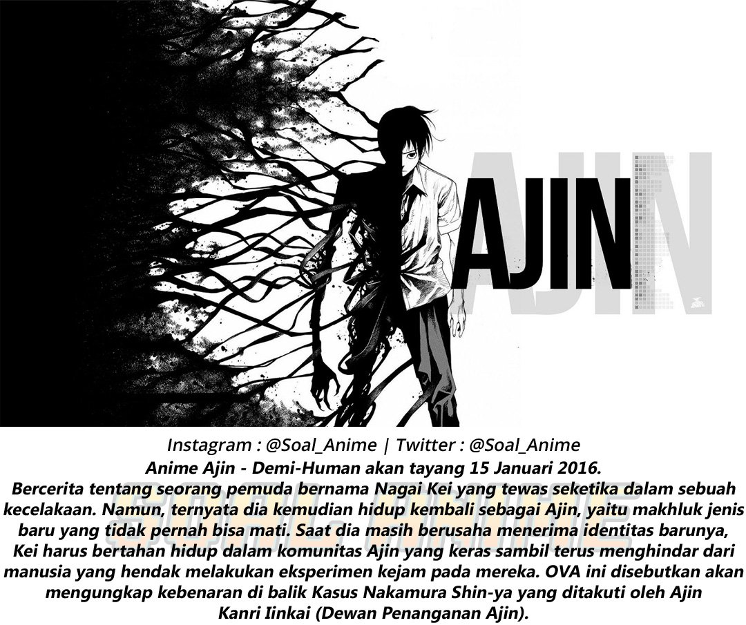 Soal_Anime's tweet photo. Anime Ajin - Demi-Human akan tayang 15 Januari 2016 https://t.co/Pwkb9MAgMM https://t.co/ju9VtrT3JG