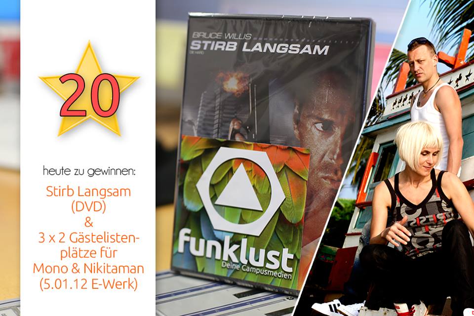 Am 4. Advent gibt's 3x2 Gästelistenplätze für <a href="/mono_nikitaman/">mono nikitaman</a> im #Adventskalender! Mitmachen:facebook.com/funklust