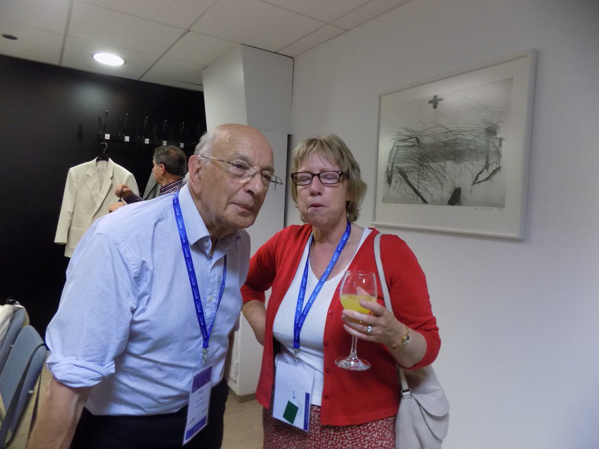 dr_shibley's tweet photo. Two premier division players - Prof @mittlerpeter and Hilary Doxford. Great to see them this year. #25AEC https://t.co/nyV2rQg3tC