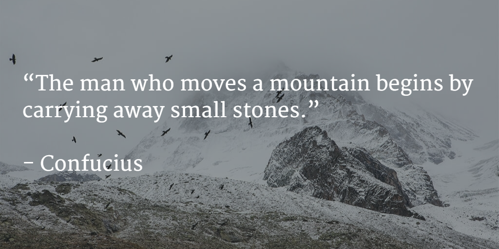 nodosenlared's tweet photo. “The man who moves a mountain begins by carrying away small stones.”
 
- Confucius https://t.co/5B8wCe5jug
