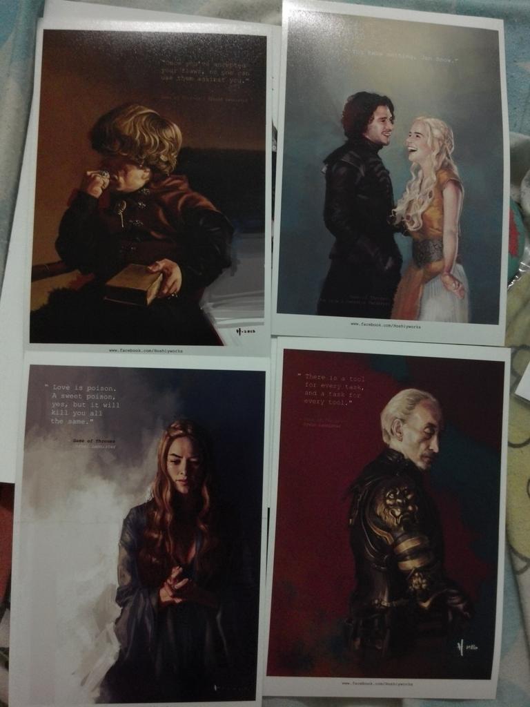 KennieSilver's tweet photo. The GOT cards i bought at #CF2k15 @KimiLabonair https://t.co/tocFlzW230