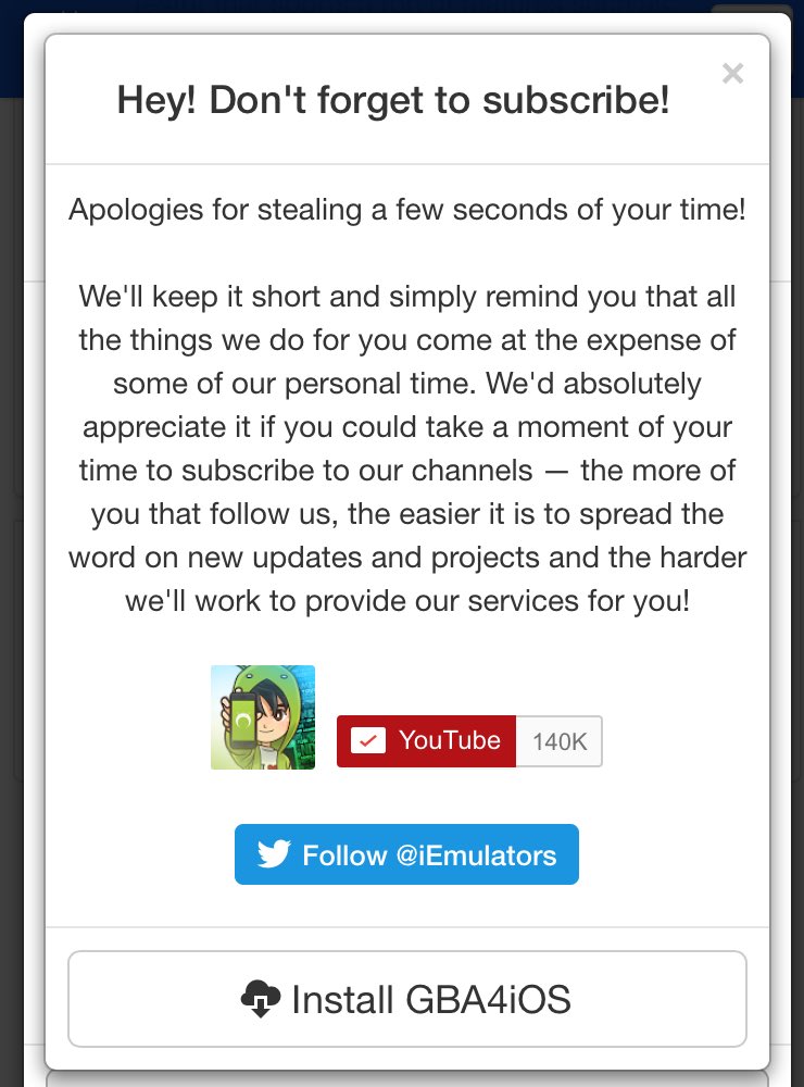 OPERATIONiDROID's tweet image. I love when other YTers make tutorials on how to install GBA4iOS and completely ignore this page. It's so insulting.