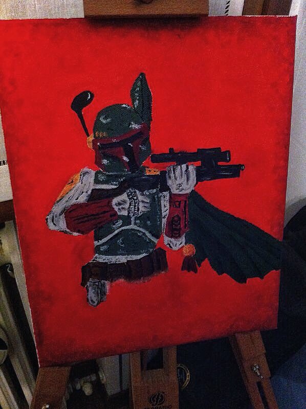 elisasilvani's tweet image. #backyardlegends #StarWarsTheForceAwakens #BobaFett #oldschool #master #painting