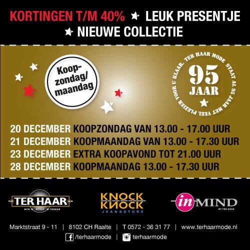 Kom ook vandaag naar het gezellige centrum van Raalte. #mooiraalte #gratisparkeren @terhaarmode.