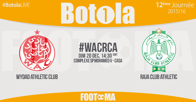 FOOTOMA's tweet photo. #WACRCA, 12e journée de la #BotolaPro, à partir de 14:30. #BotolaLIVE #Derby119 https://t.co/TIM3xm61eV