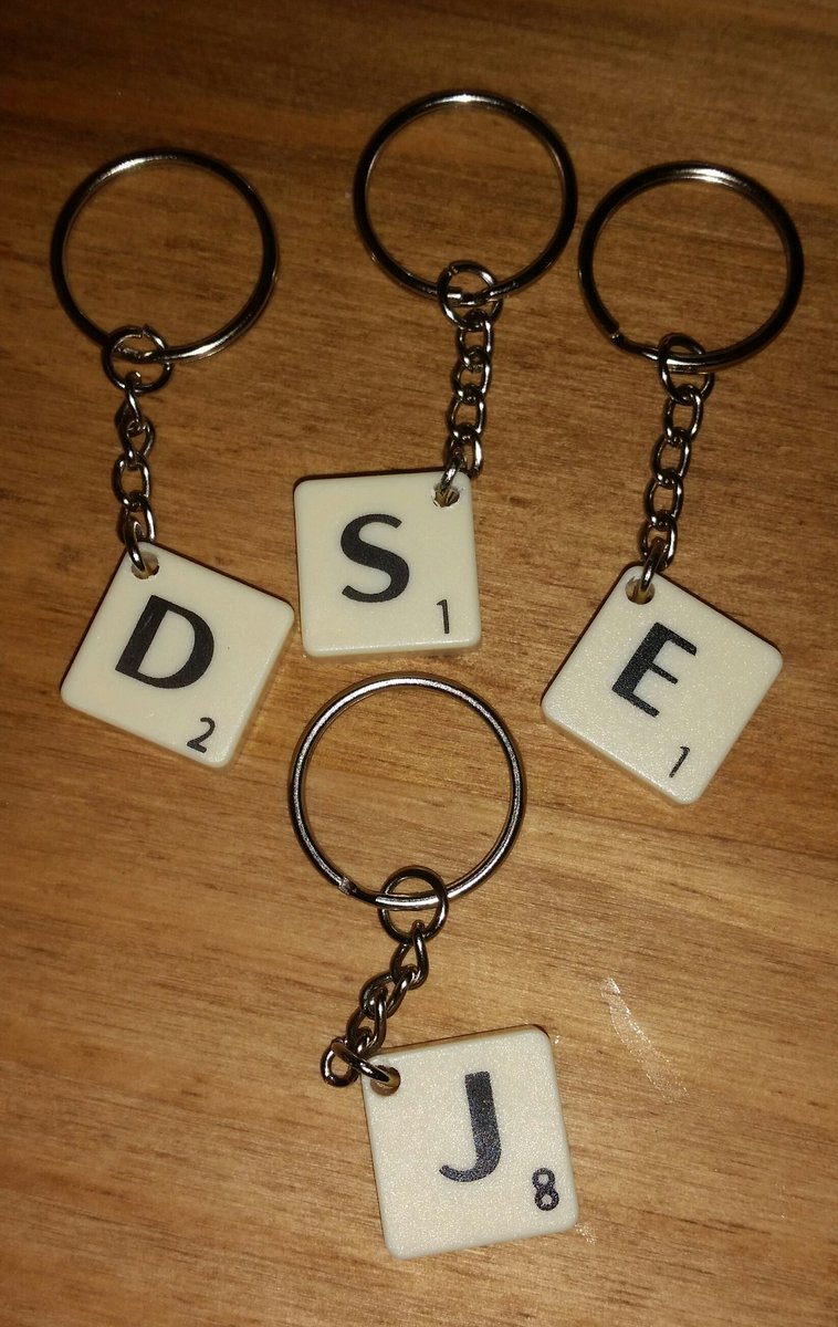 Letter tile keyrings £1.25 each or £1.75 with 2 tiles on 1 keyring #scrabble #gift #stockingfiller #handmade #craft