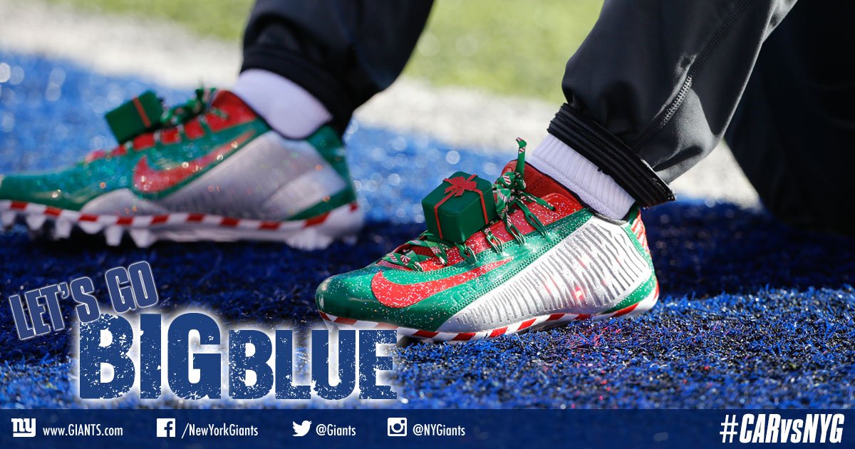 Giants's tweet photo. Those OBJ cleats! #CARvsNYG pregame photo gallery: https://t.co/Z3FVs15g9T https://t.co/mCZbhg5XN8
