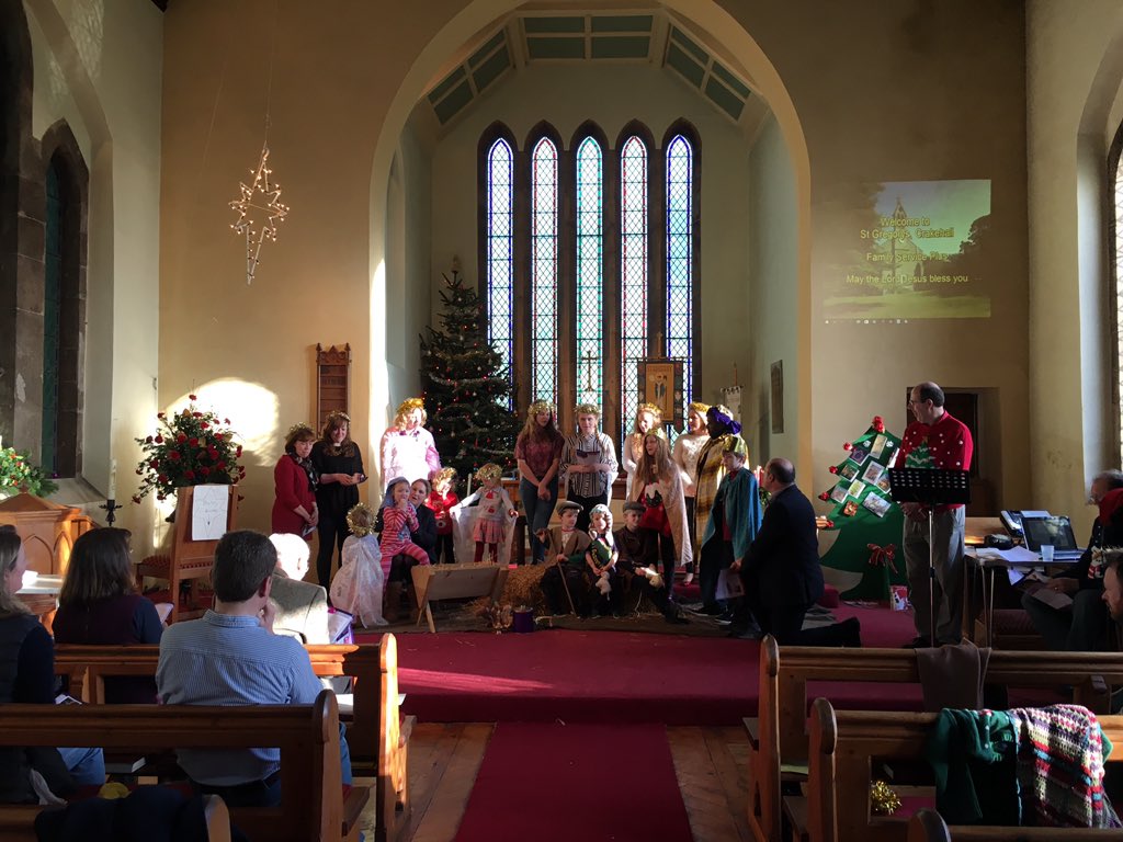 Great fun at the NATIVITY service at <a href="/StGregorysChrch/">St Gregorys Church</a> this morning. Here is the full manger scene. #manger #Jesus