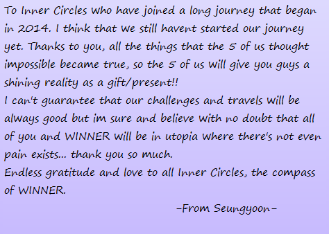 klskn99's tweet photo. [TRANS] Seungyoon's message to all INNER CIRCLES!
*thanks to @WalkwithSY for the full letter! 😘 https://t.co/6XNS83bugd