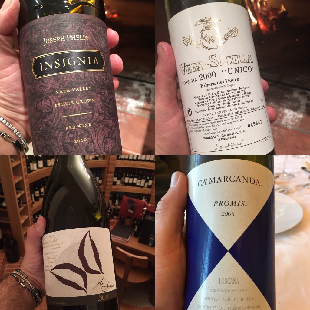 GuidoGDamiani's tweet photo. #Braida #aisuma; #Ca'marcanda #promis; #Josephphelp #insignia #VegaSicilia #unico. #salute #cheers https://t.co/TspfgHIoPN