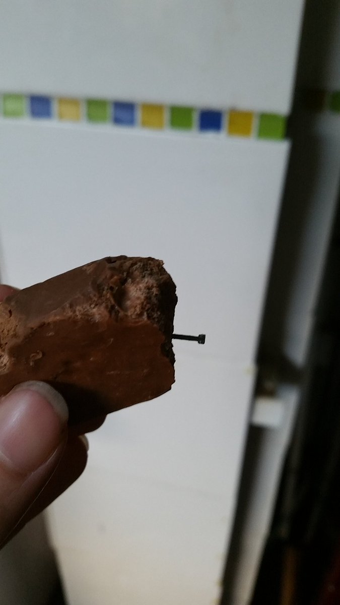 heather88R's tweet photo. @Tesco found a nail in a wispa bar from a multipack bought in Trowbridge store. https://t.co/lNzSOGkevv