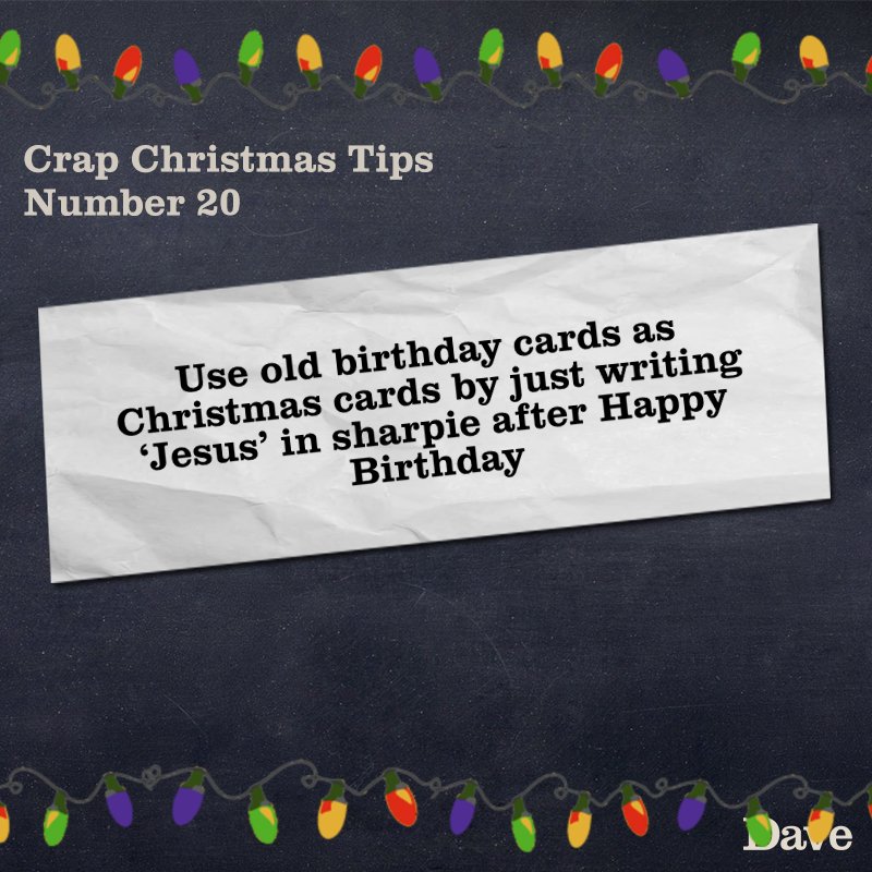 davechannel's tweet image. Crap Christmas Tip 20
